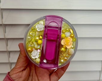 Golden Bloom Tumbler Topper | Floral Resin Cup Accessory | Fits Stanley Pro Tour 40oz Tumbler Lid
