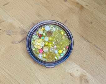 Golden Bloom Floral Tumbler Topper | Resin Straw Topper | Fits YETI® 26oz 30oz 35oz 42oz w/ Straw | Yellow Pearl Cup Accessory | NaNeys