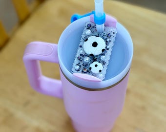 Soccer Glitter Tumbler Topper – Made to Fit Stanley Quencher 2.0 30oz | Soccer Mom Cup Accessory | Game Day Straw Topper | Soccer Girl Cup