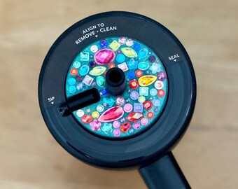 Teal Jewel Rhinestone Straw Topper – Fits Brumate Era Lid | Sparkly Resin Tumbler Topper | Colorful Bling Cup Accessory | Handmade Drinkware