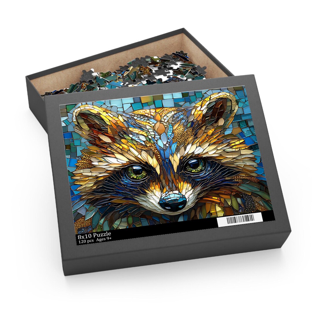 Raccoon Puzzle for Adults & Kids, Raccoon Jigsaw for Family Gift ...