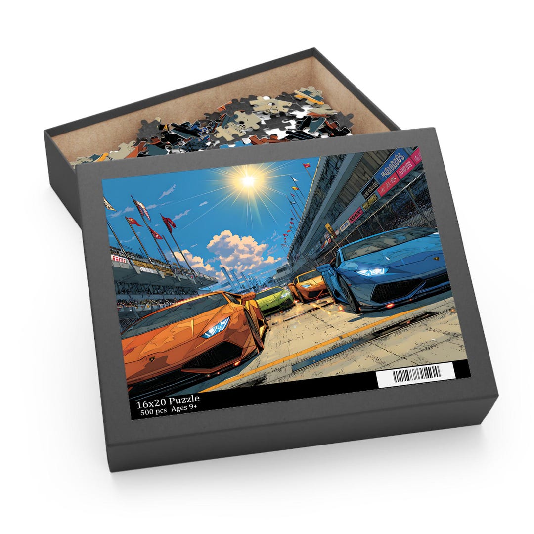 Supercar Racing Puzzle for Adults & Kids, Sports Car Race Jigsaw for ...
