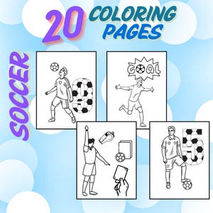 Printable Soccer Coloring Pages for Boys, 20 Fun Sports Activity Sheets, Football Coloring Page for Kids