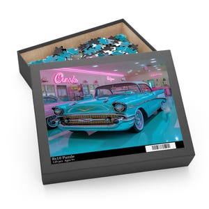 Retro Car Jigsaw for Adults & Kids, Classic Car Puzzle for Vintage Lovers, Family Activity