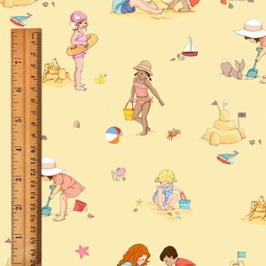 At The Seaside Yellow Fabric Belle and Boo by the fat Quarter