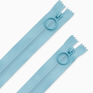 8&quot; Hoop Pull Zippers - Light blue