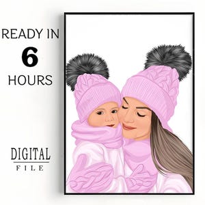 Bestie's birthday Portrait painting, faceless portrait, Personalized Gift for Best Friend, Gift for girlfriend, Friendship digital print