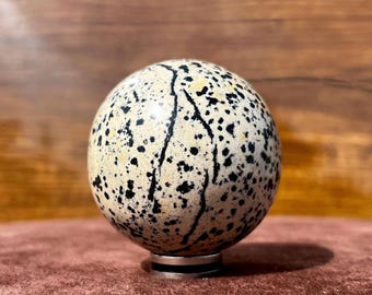 Natural Dalmatian Jasper Sphere • Polished Stone Crystal Ball • / Meditation / Decor
