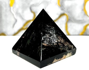 Black Tourmaline Pyramid: Grounding & Protection Crystal Decor