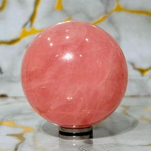 Esfera de cuarzo rosa AAA++ / Bola de cristal con patrón de estrella natural
