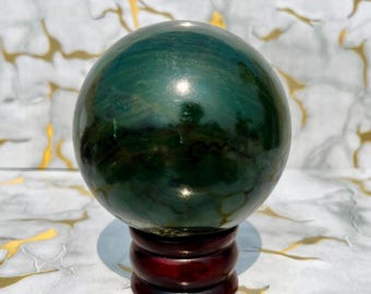 Green Jade Sphere: Prosperity Crystal Ball, Harmony Decor