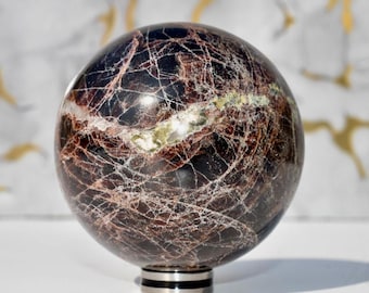 Natural Garnet Sphere – Polished Red Crystal Ball, Root Chakra Stone