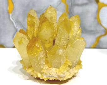 Natural Citrine Quartz Cathedral Cluster: Healing Crystal Geode
