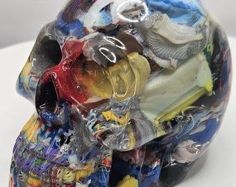 Recycled Resin Skull – Made from Repurposed 3D Print Filament