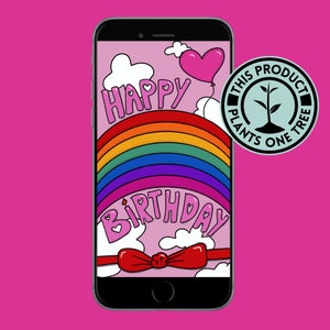 Tarjeta de cumpleaños, tarjeta electrónica de cumpleaños feliz, tarjeta digital, tarjeta arco iris, tarjeta de felicitación, tarjeta de caridad, tarjeta electrónica positiva