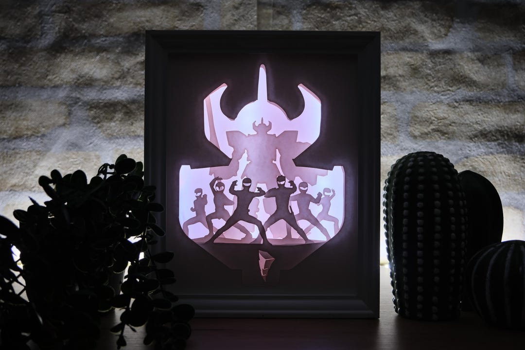 Park Ranger Shadow Box Power Rangers Light Box, Megazord Shadow Box Art, LED Light for Fans ...