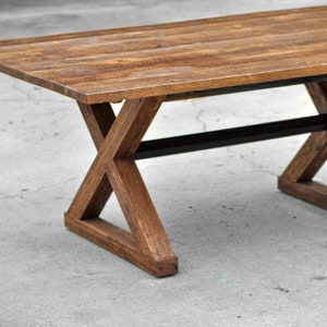 CUSTOM Reclaimed X Base Wood Dining Table-Farmhose Table-Mid Centry-Modern Farm Table-Custom Built-Salvaged Wood-brandmojo interiors image 1