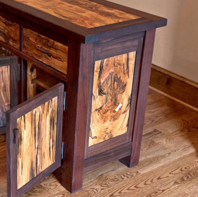 Customreclaimed Wood Sideboard Rustic Console Walnut Etsy