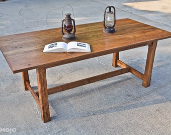 CUSTOM Reclaimed Wood Dining Table- Harvest Farm Table- Farmhouse- Rustic Wood Table- Shaker Table-Early American-brandmojo interiors