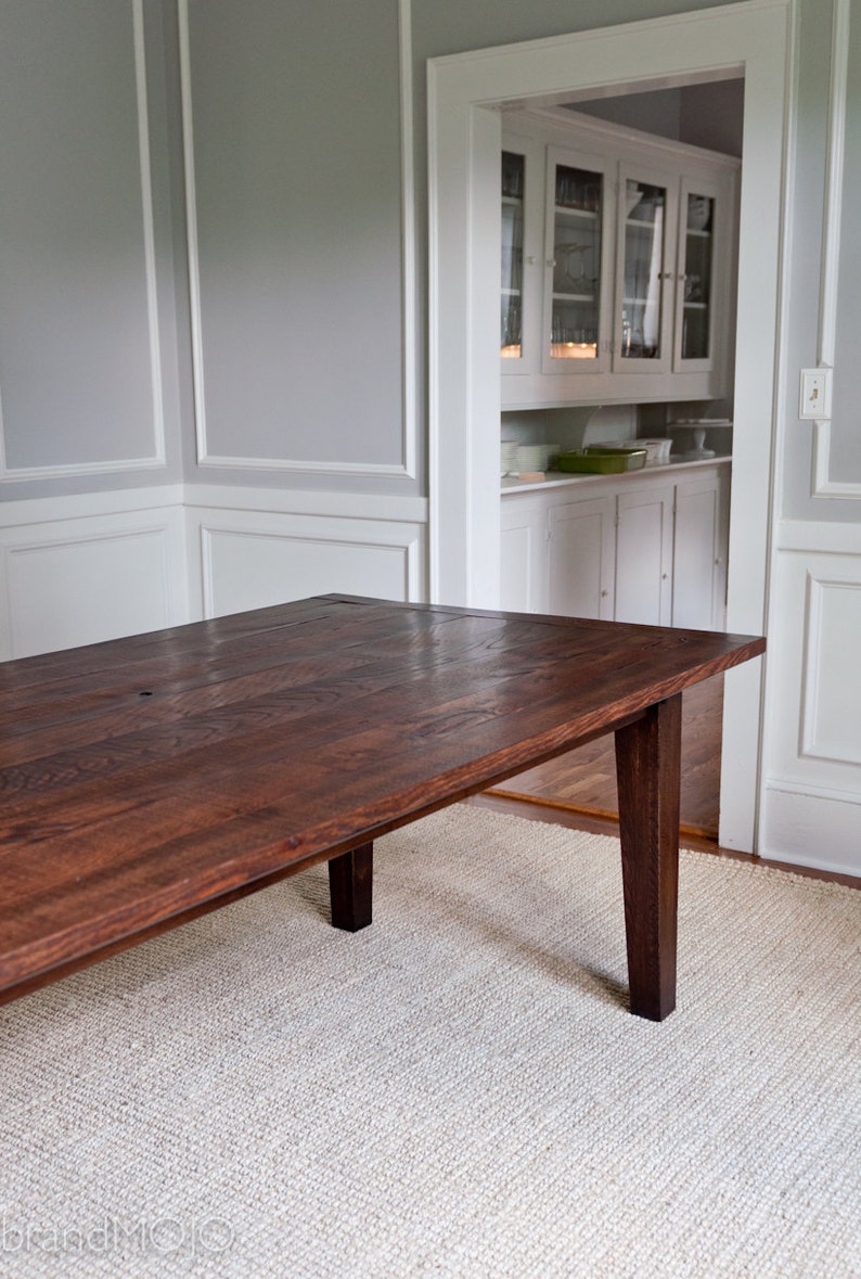 CUSTOM Tapered Leg Dining Table Reclaimed Wood Table-Farmhouse Table Farm Table Shaker Table-Rustic Wood-brandmojo interiors image 5