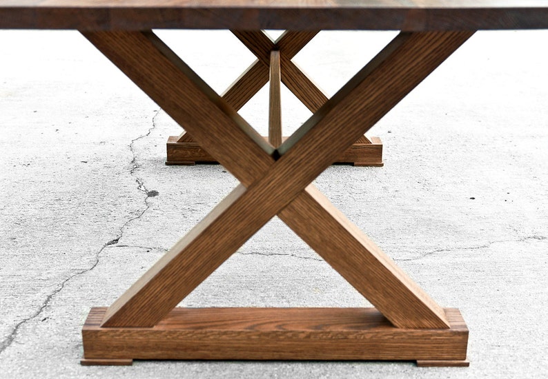 CUSTOM Reclaimed X Base Wood Dining Table-Farmhose Table-Mid Centry-Modern Farm Table-Custom Built-Salvaged Wood-brandmojo interiors image 6