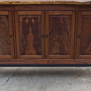 Black Walnut Buffet Huntboard Sideboard Solid Wood with Steel Base brandMOJO Interiors image 2