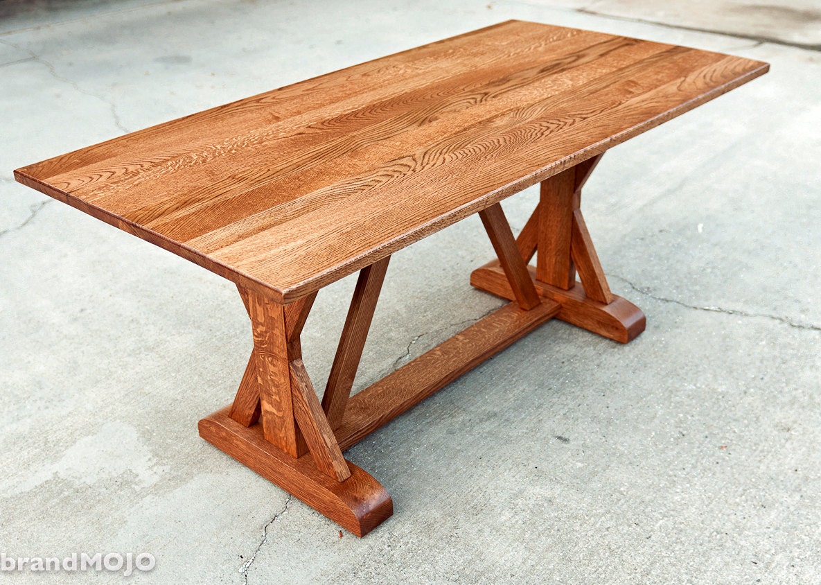 CUSTOM Trestle Dining Table Farm Table Farmhouse Dining - Etsy