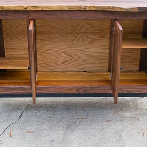 Black Walnut Buffet Huntboard Sideboard Solid Wood with Steel Base brandMOJO Interiors image 3