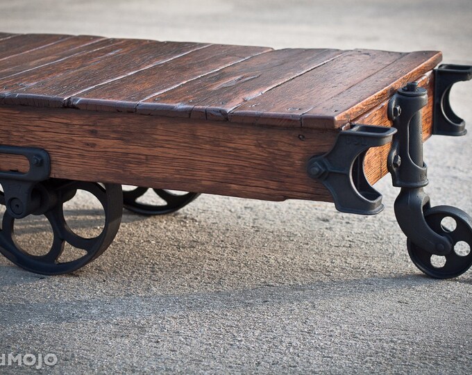 Vintage Industrial Factory Cart Coffee Table / Towsley Etsy