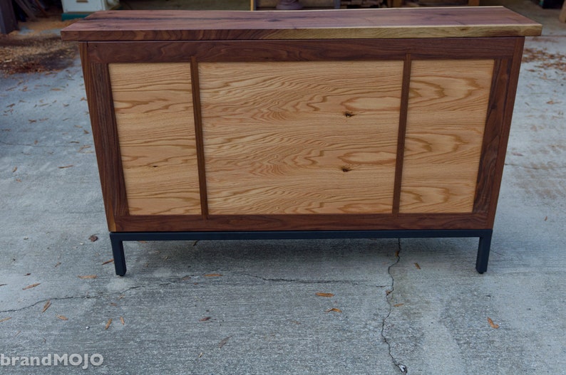 Black Walnut Buffet Huntboard Sideboard Solid Wood with Steel Base brandMOJO Interiors image 6