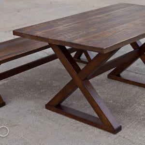 CUSTOM Reclaimed X Base Wood Dining Table-Farmhose Table-Mid Centry-Modern Farm Table-Custom Built-Salvaged Wood-brandmojo interiors image 8
