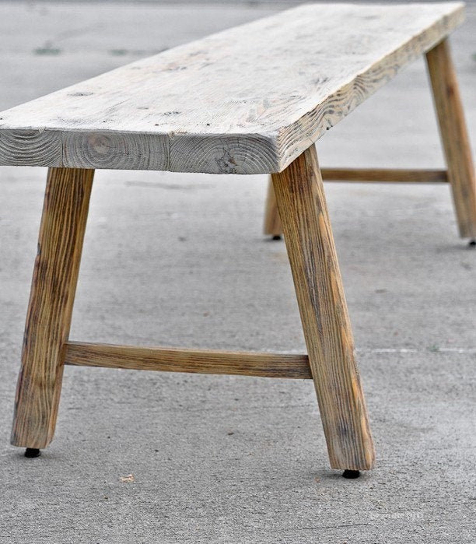 Custom Primitive Cobbler's Bench Reclaimed Barnwood Table Indoors