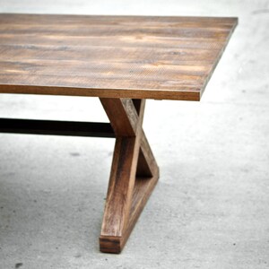 CUSTOM Reclaimed X Base Wood Dining Table-Farmhose Table-Mid Centry-Modern Farm Table-Custom Built-Salvaged Wood-brandmojo interiors image 5
