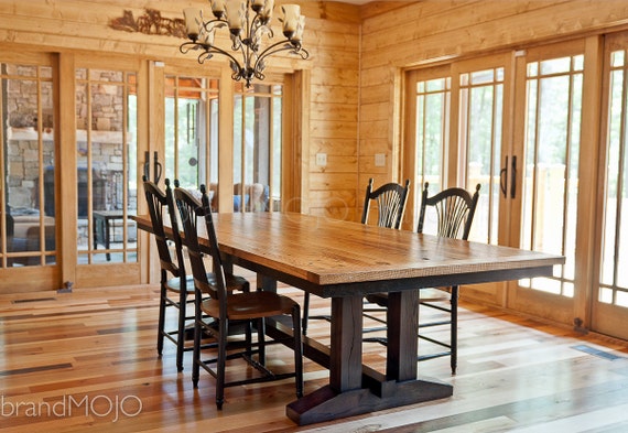 Custom Reclaimed Wood Dining Table Wormy Etsy