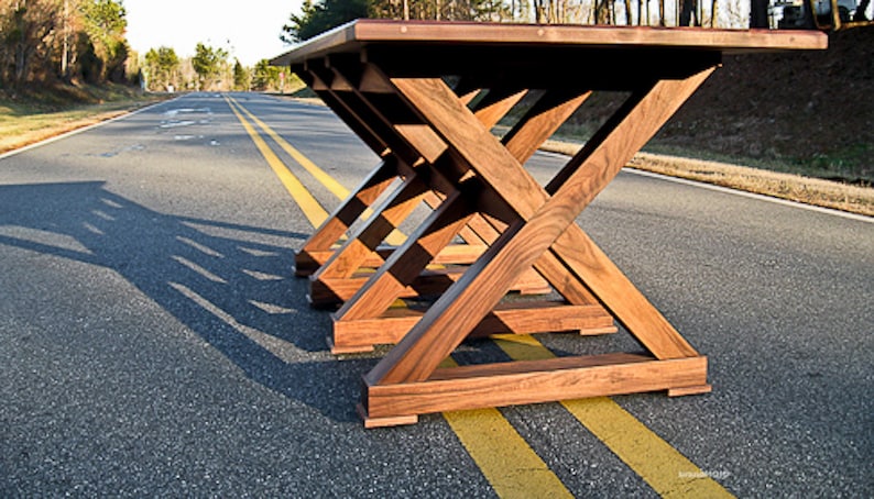 CUSTOM Reclaimed X Base Wood Dining Table-Farmhose Table-Mid Centry-Modern Farm Table-Custom Built-Salvaged Wood-brandmojo interiors image 2