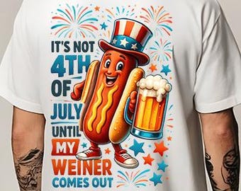 Camiseta engraçada do 4 de julho – Não é dia 4 até meu pinto sair