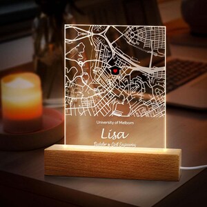 Veilleuse carte acrylique personnalisée, Cadeau collègue personnalisé, Cadeaux diplômés personnalisés
