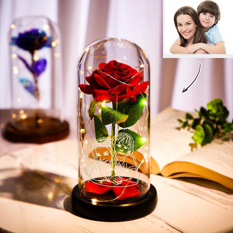 Rose In Glass Rose in Glass Dome - Etsy