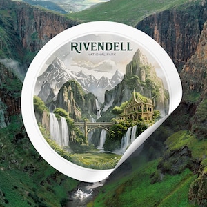 Autocollant en vinyle de Fondcombe | Sticker inspiré de Tolkien pour le parc national de Fondcombe | Décoration magique fantastique pour les fans et les collectionneurs | Autocollant vinyle LOTR