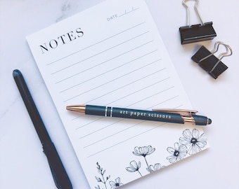 Floral Notes Notepad, Modern Stationery For Every Day Use