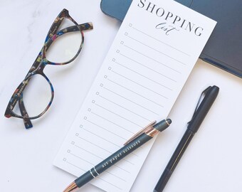 Shopping List Notepad, Modern Notepad with Checkboxes