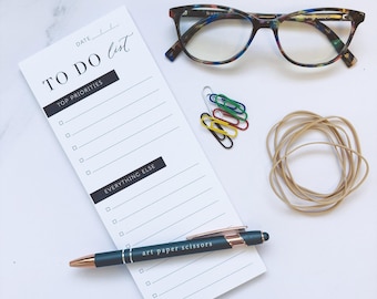 Modern To Do List Notepad with Top Priorities Section