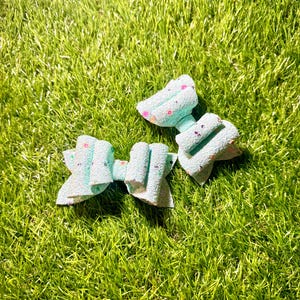 Blue mint Glitter Bow