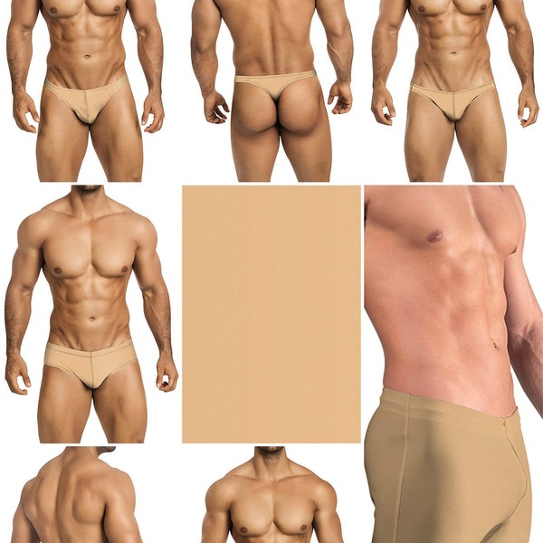 Solid Nude Swimsuits for Men by Vuthy Sim in Thong, Bikini, Brief, Squarecut, Boxer or Board Shorts - 20