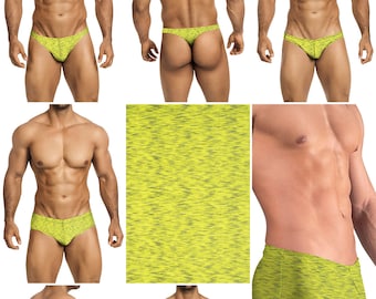 Neon Green with Gray Shimmer in 7 Styles - Thong-Bikini-Briefs-Squarecut-Boxer-Board - 230
