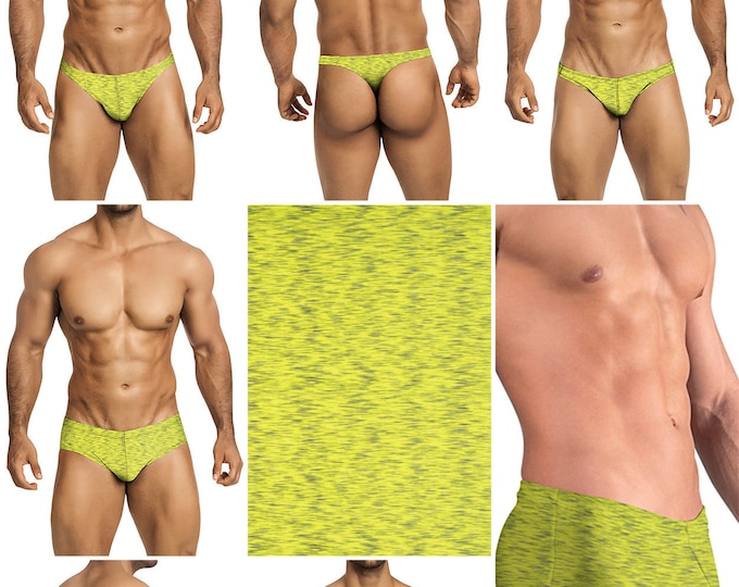 Neon Green with Gray Shimmer in 7 Styles - Thong-Bikini-Briefs-Squarecut-Boxer-Board - 230