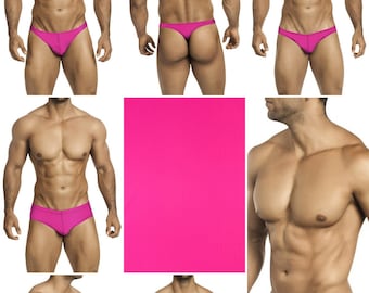 Solid Fuscia Swimsuits for Men by Vuthy Sim in Thong, Bikini, Brief, Squarecut, Boxer or Board Shorts - 22