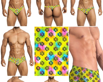 Dog Paw Swimsuits for Men by Vuthy Sim in Thong, Bikini, Brief, Squarecut, Boxer or Board Shorts - 223