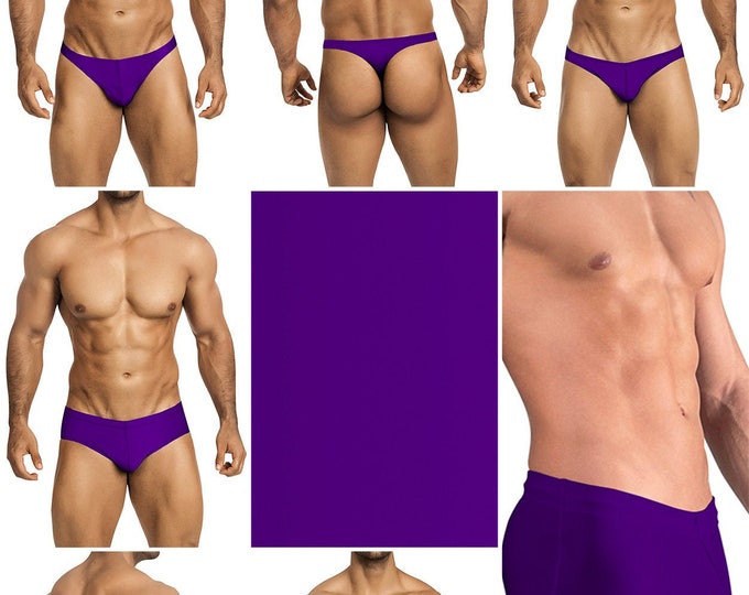 Solid Purple Swimsuits for Men by Vuthy Sim in Thong, Bikini, Brief, Squarecut, Boxer or Board Shorts - 21