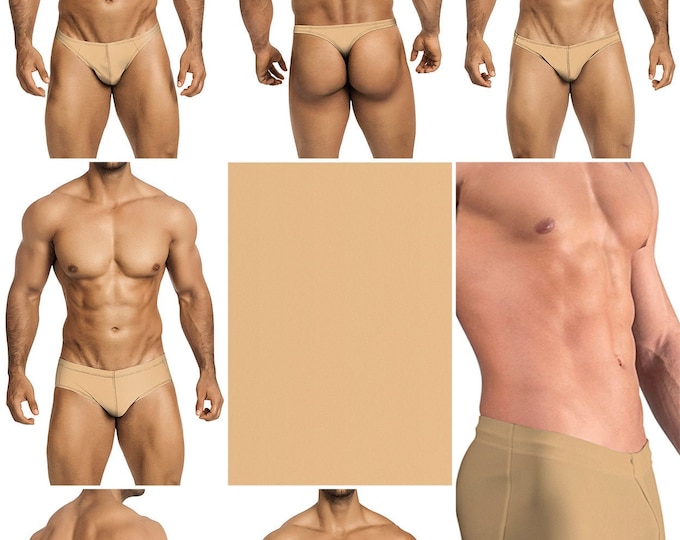 Solid Nude Swimsuits for Men by Vuthy Sim in Thong, Bikini, Brief, Squarecut, Boxer or Board Shorts - 20